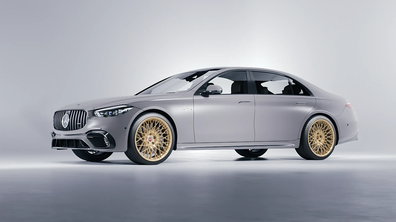 Mercedes-Benz S Class AMG 2023 on HRE Performance Wheels 501M forged wheels, front three-quarter view