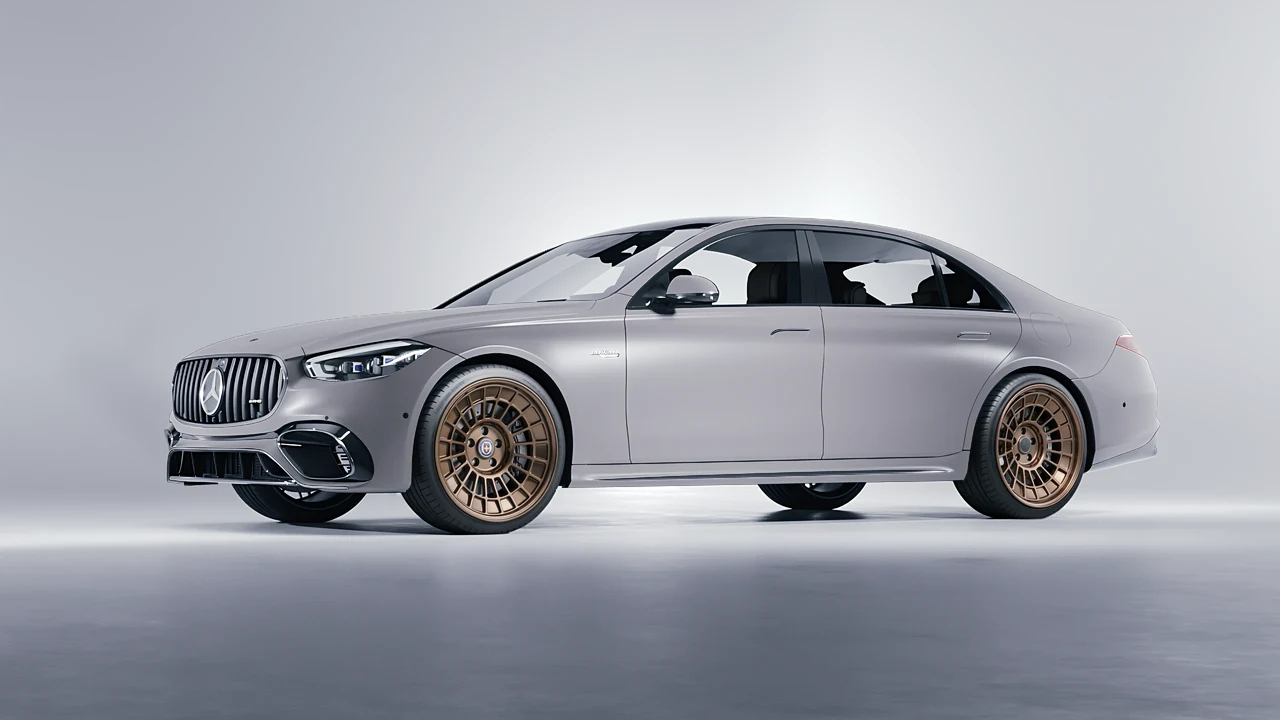 Mercedes-Benz S Class AMG 2023 on HRE Performance Wheels 515-GTM forged wheels, front three-quarter view