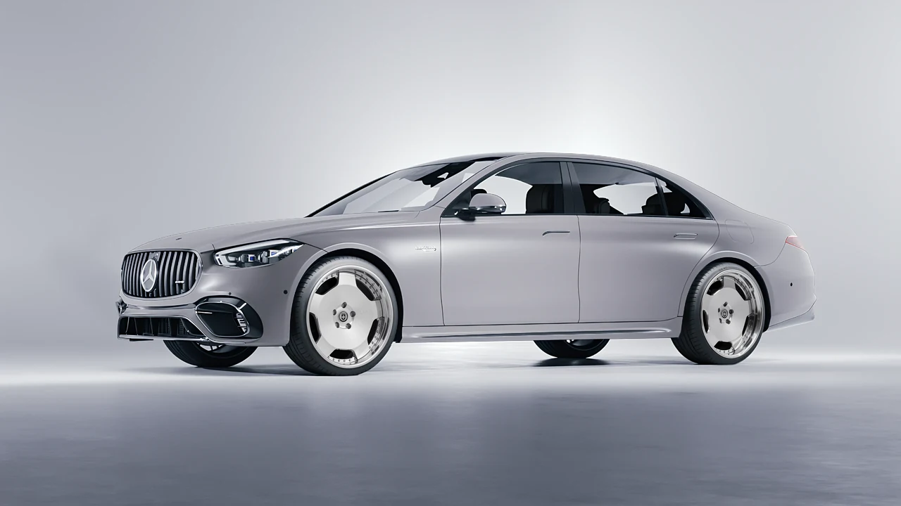 Mercedes-Benz S Class AMG 2023 on HRE Performance Wheels 544C forged wheels, front three-quarter view