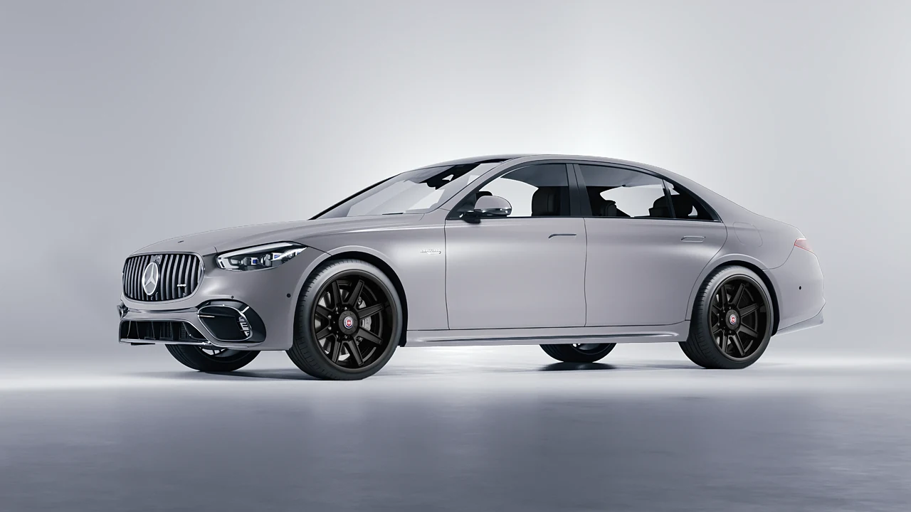 Mercedes-Benz S Class AMG 2023 on HRE Performance Wheels HD188H forged wheels, front three-quarter view
