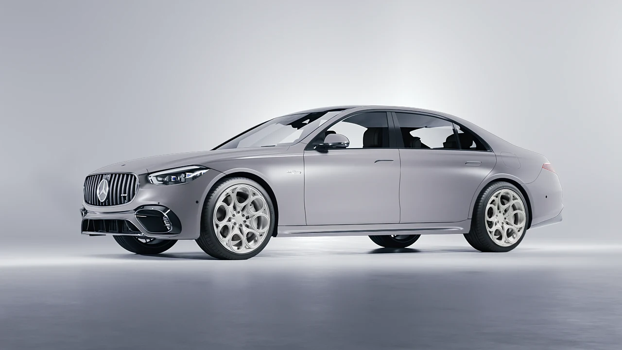 Mercedes-Benz S Class AMG 2023 on RDB LA Revolver forged wheels, front three-quarter view