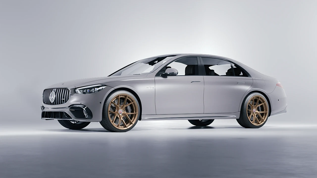 Mercedes-Benz S Class AMG 2023 on HRE Performance Wheels S101SC forged wheels, front three-quarter view