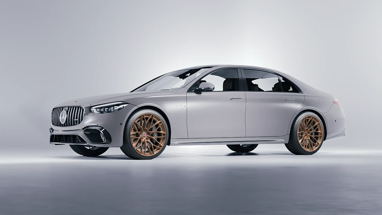 Mercedes-Benz S Class AMG 2023 on HRE Performance Wheels S200H forged wheels, front three-quarter view