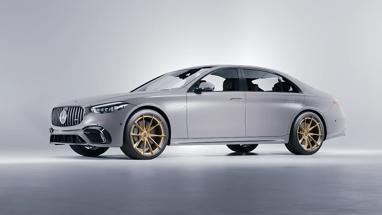 Mercedes-Benz S Class AMG 2023 on HRE Performance Wheels S204H forged wheels, front three-quarter view