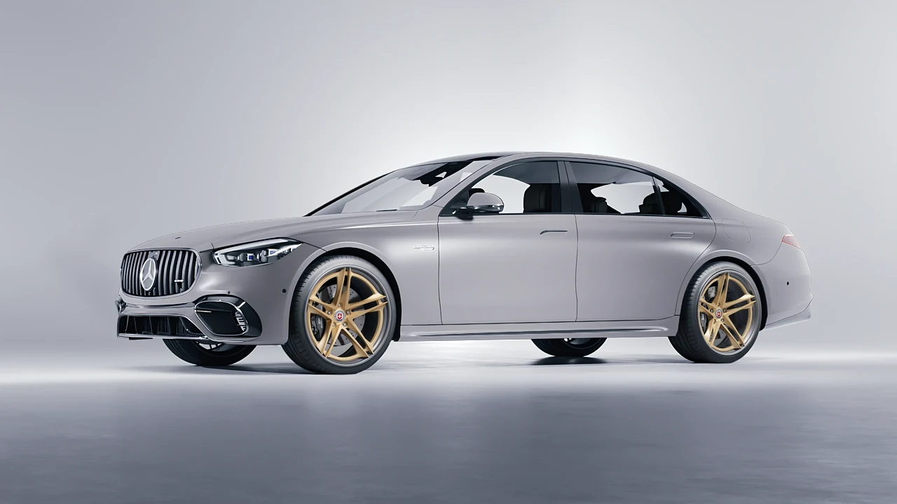 Mercedes-Benz S Class AMG 2023 on HRE Performance Wheels S207H forged wheels, front three-quarter view