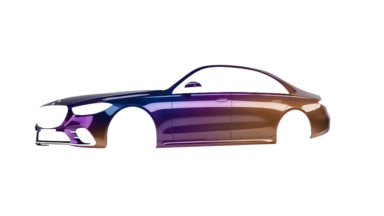 Mercedes-Benz S-Class AMG W223 2021 wrapped in Gloss Flip Deep Space (3M GP278), front three-quarter view