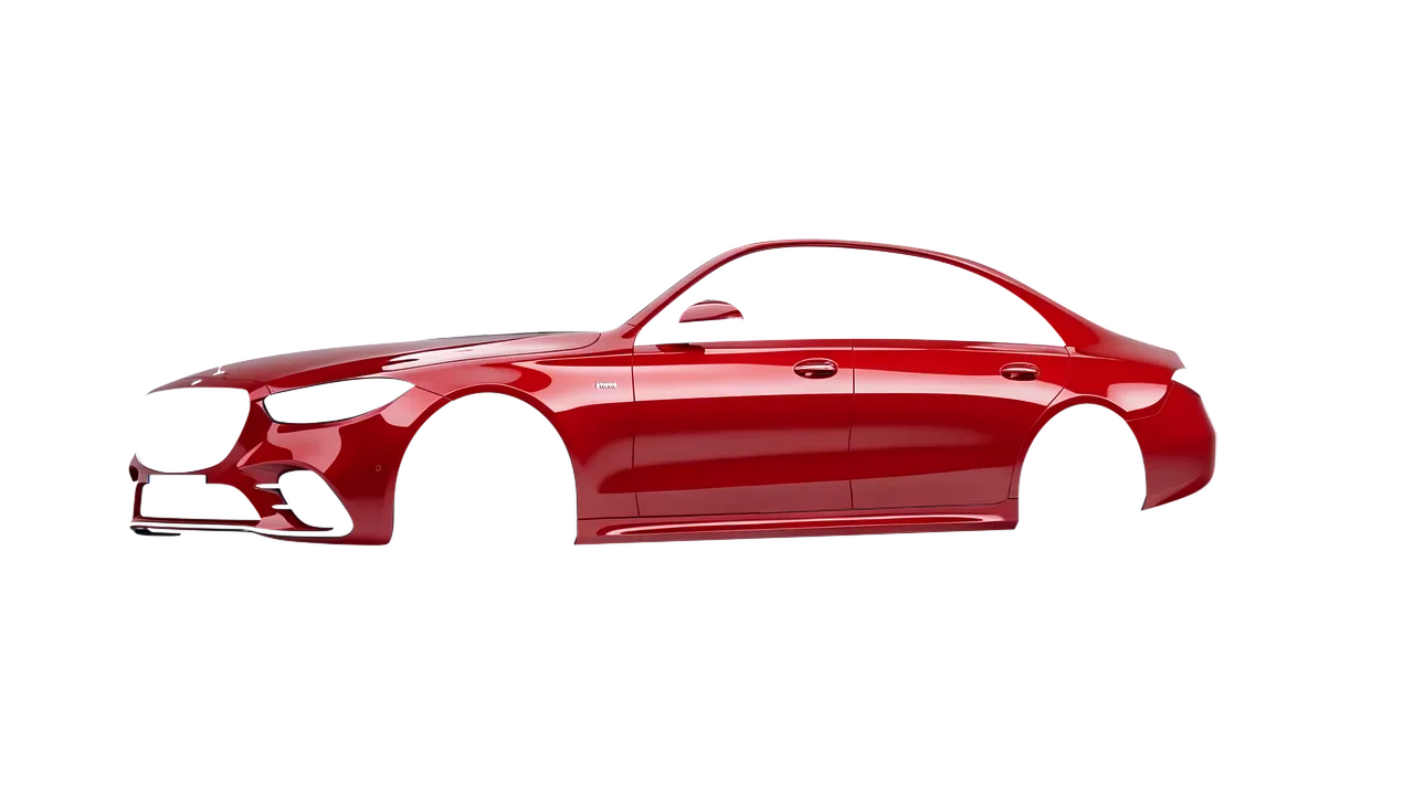 Mercedes-Benz S-Class AMG W223 2021 wrapped in Hot Rod Red (3M G13), front three-quarter view