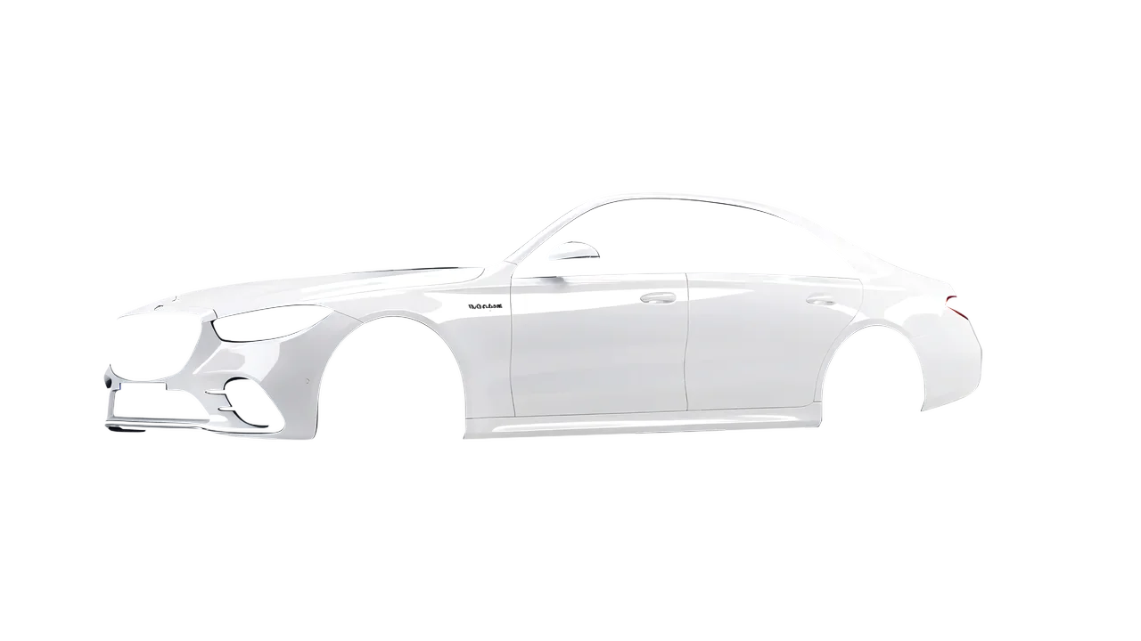 Mercedes-Benz S-Class AMG W223 2021 wrapped in Gloss White (3M G10), front three-quarter view
