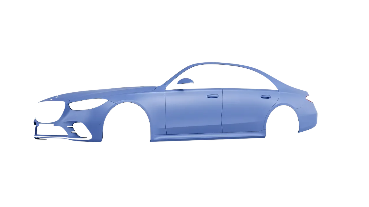 Mercedes-Benz S-Class AMG W223 2021 wrapped in Dreamline Blue (Avery Dennison SW900-616-O), front three-quarter view