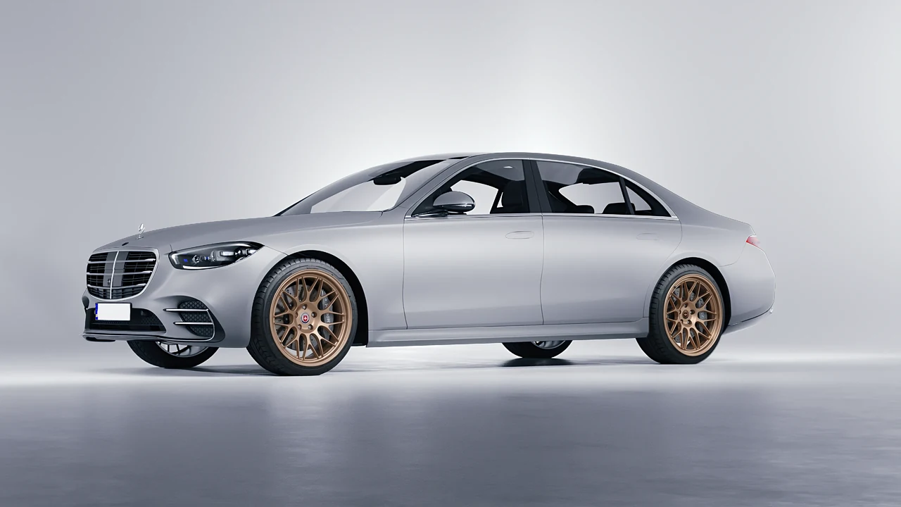 Mercedes-Benz S-Class AMG W223 2021 on HRE Performance Wheels 300-GTS forged wheels, front three-quarter view