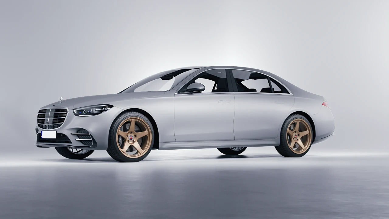 Mercedes-Benz S-Class AMG W223 2021 on HRE Performance Wheels 305-GTS forged wheels, front three-quarter view