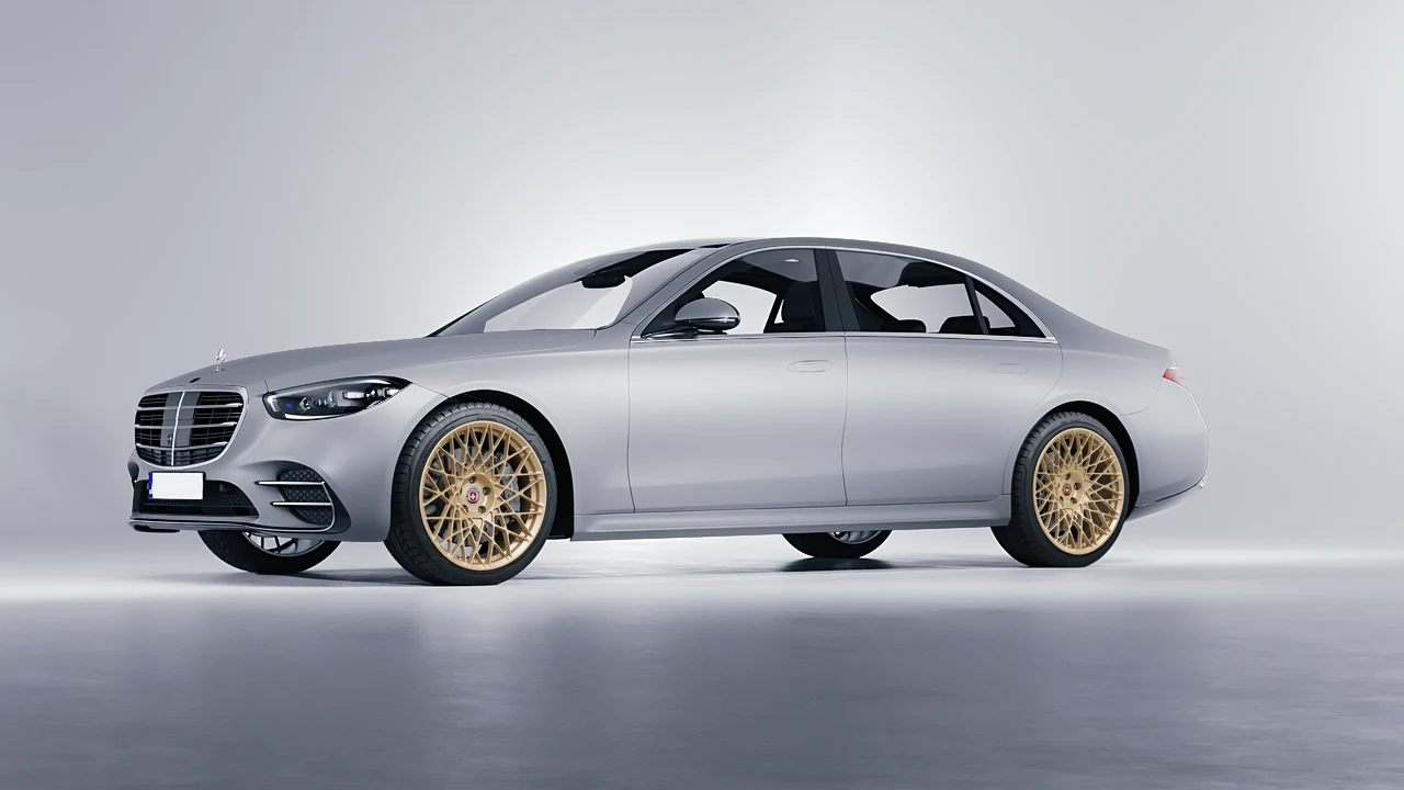 Mercedes-Benz S-Class AMG W223 2021 on HRE Performance Wheels 501M forged wheels, front three-quarter view