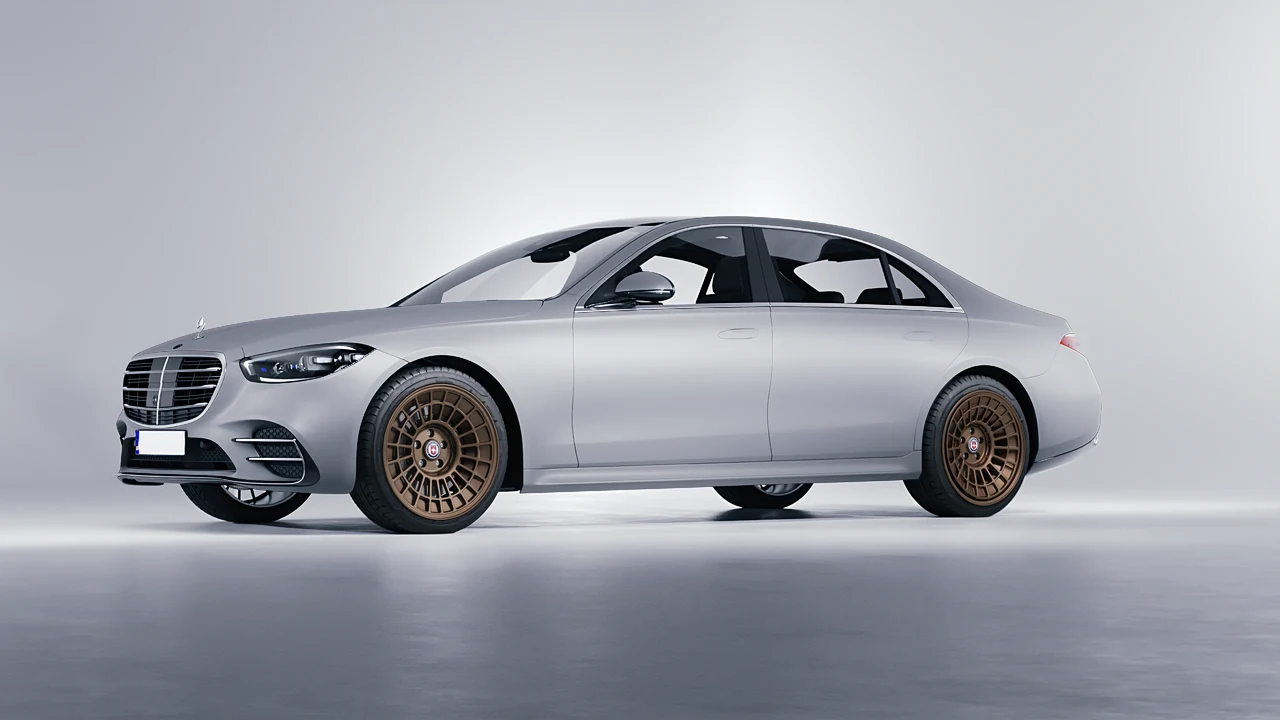Mercedes-Benz S-Class AMG W223 2021 on HRE Performance Wheels 515-GTM forged wheels, front three-quarter view