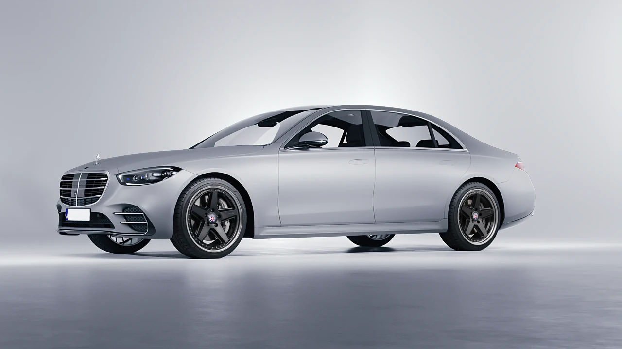Mercedes-Benz S-Class AMG W223 2021 on HRE Performance Wheels 517 forged wheels, front three-quarter view