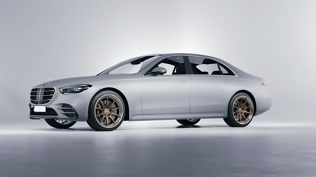 Mercedes-Benz S-Class AMG W223 2021 on HRE Performance Wheels C103 forged wheels, front three-quarter view