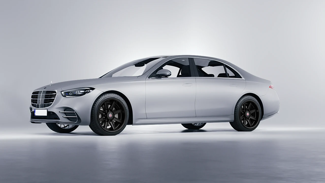 Mercedes-Benz S-Class AMG W223 2021 on HRE Performance Wheels HD188H forged wheels, front three-quarter view