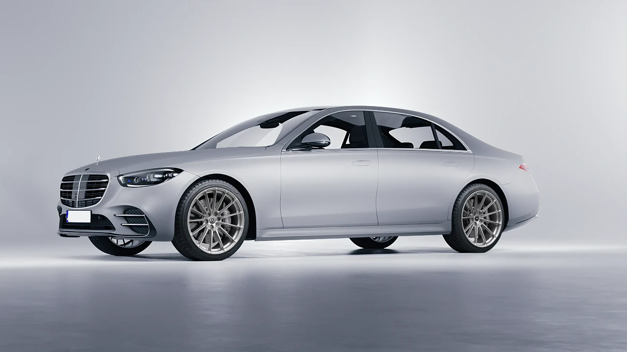 Mercedes-Benz S-Class AMG W223 2021 on HRE Performance Wheels P103SC forged wheels, front three-quarter view