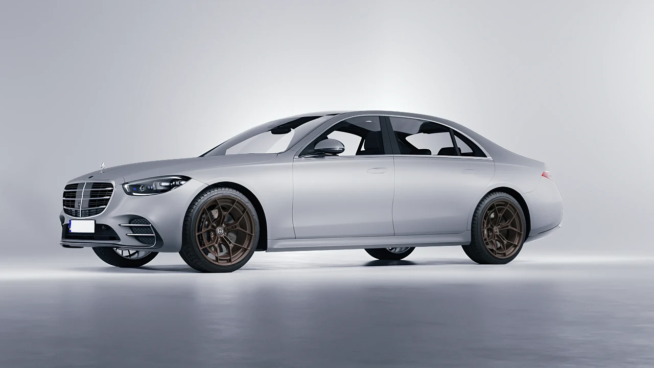 Mercedes-Benz S-Class AMG W223 2021 on HRE Performance Wheels P301 forged wheels, front three-quarter view