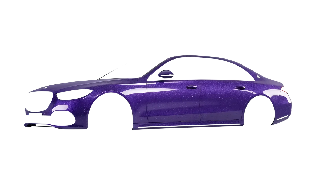 Mercedes-Benz S-Class Maybach 2021 wrapped in Purple (Avery Dennison SW900-587-D), front three-quarter view