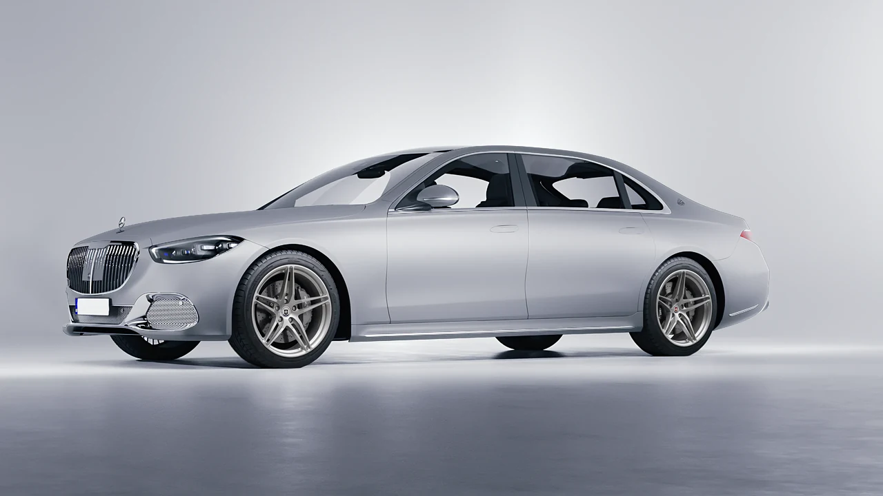 Mercedes-Benz S-Class Maybach 2021 on HRE Performance Wheels P107 forged wheels, front three-quarter view