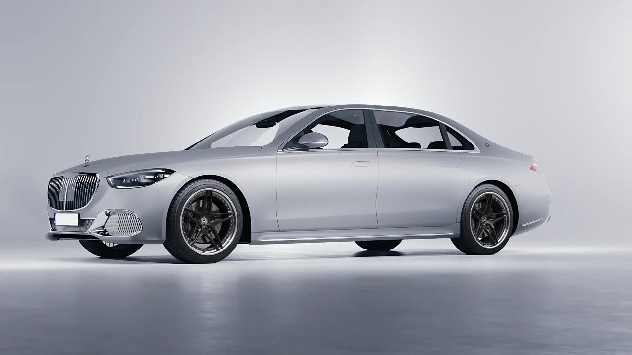 Mercedes-Benz S-Class Maybach 2021 on HRE Performance Wheels S107 forged wheels, front three-quarter view