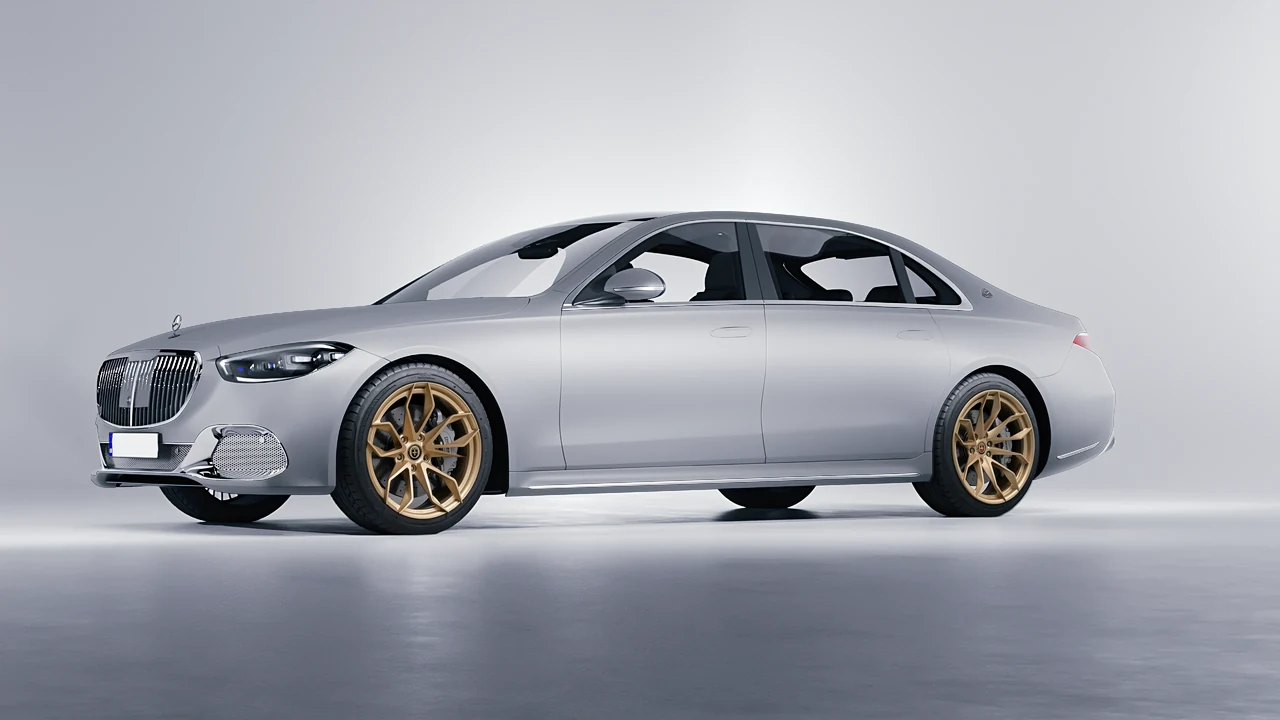 Mercedes-Benz S-Class Maybach 2021 on HRE Performance Wheels S201H forged wheels, front three-quarter view