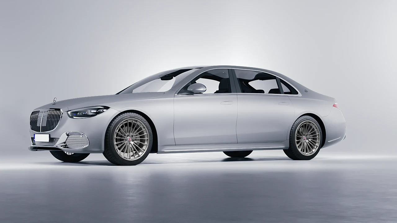 Mercedes-Benz S-Class Maybach 2021 on HRE Performance Wheels S209 forged wheels, front three-quarter view