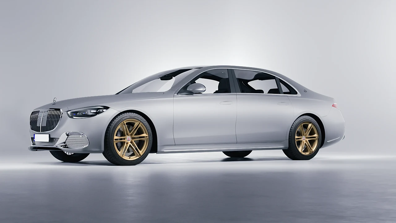 Mercedes-Benz S-Class Maybach 2021 on HRE Performance Wheels S267H forged wheels, front three-quarter view