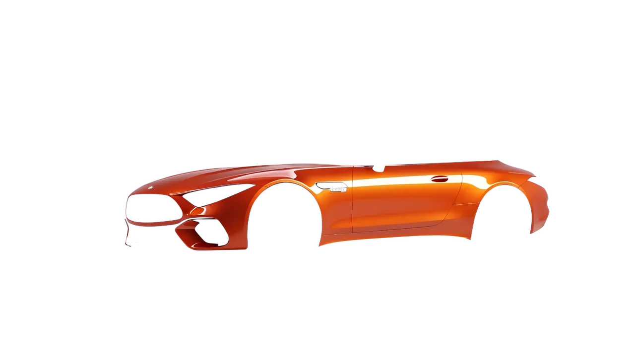 Mercedes-Benz SL Class AMG 2024 wrapped in Fiery Orange (3M G364), front three-quarter view