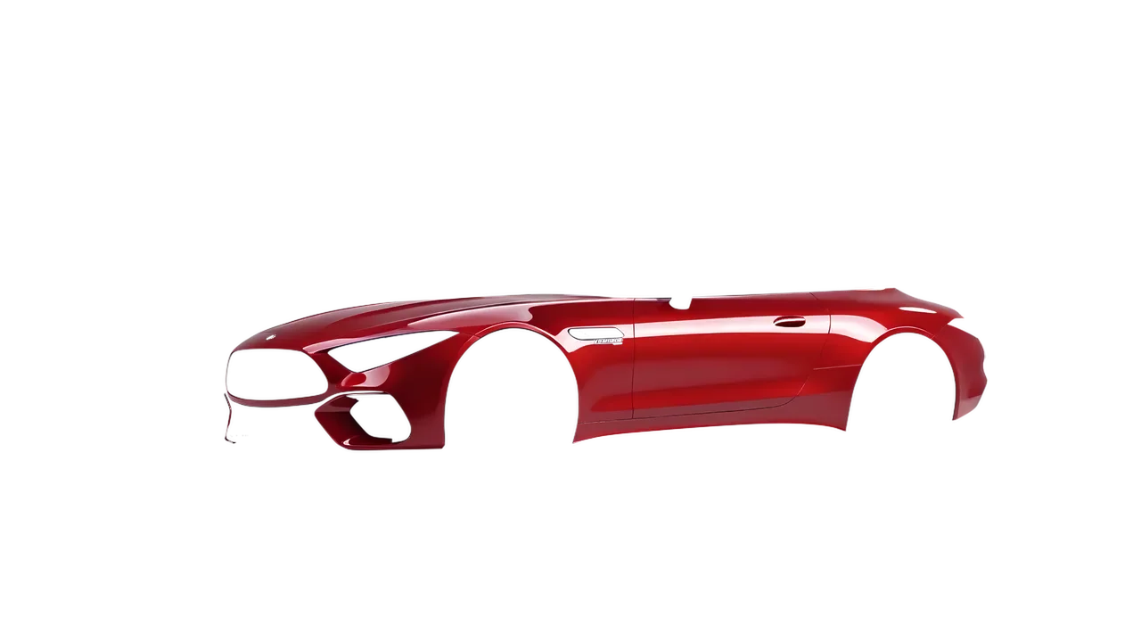 Mercedes-Benz SL Class AMG 2024 wrapped in Hot Rod Red (3M G13), front three-quarter view