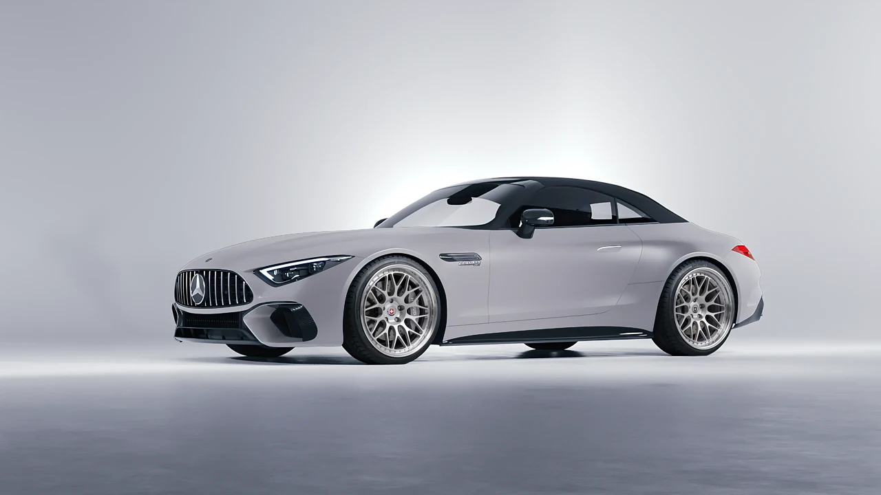 Mercedes-Benz SL Class AMG 2024 on HRE Performance Wheels 300 forged wheels, front three-quarter view