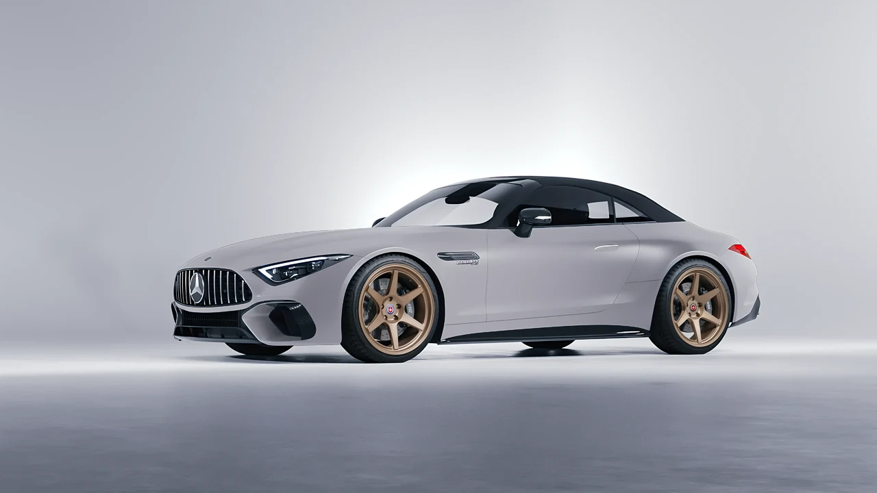 Mercedes-Benz SL Class AMG 2024 on HRE Performance Wheels 306-GTS forged wheels, front three-quarter view
