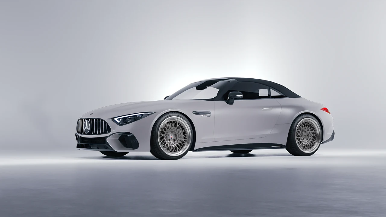 Mercedes-Benz SL Class AMG 2024 on HRE Performance Wheels 501 forged wheels, front three-quarter view