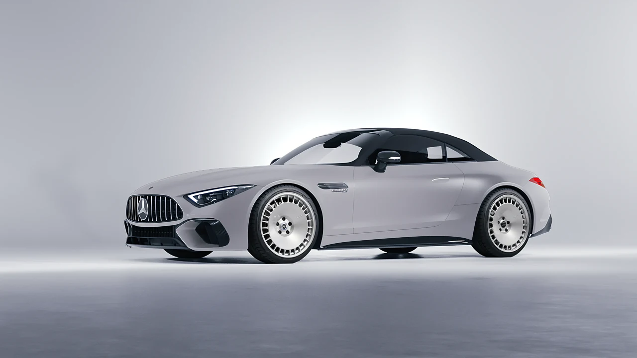 Mercedes-Benz SL Class AMG 2024 on HRE Performance Wheels 935M forged wheels, front three-quarter view