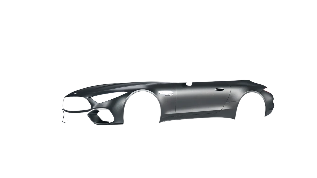 Mercedes-Benz SL Class AMG 2024 wrapped in Black Rock Grey (Avery Dennison SW900-823-M), front three-quarter view