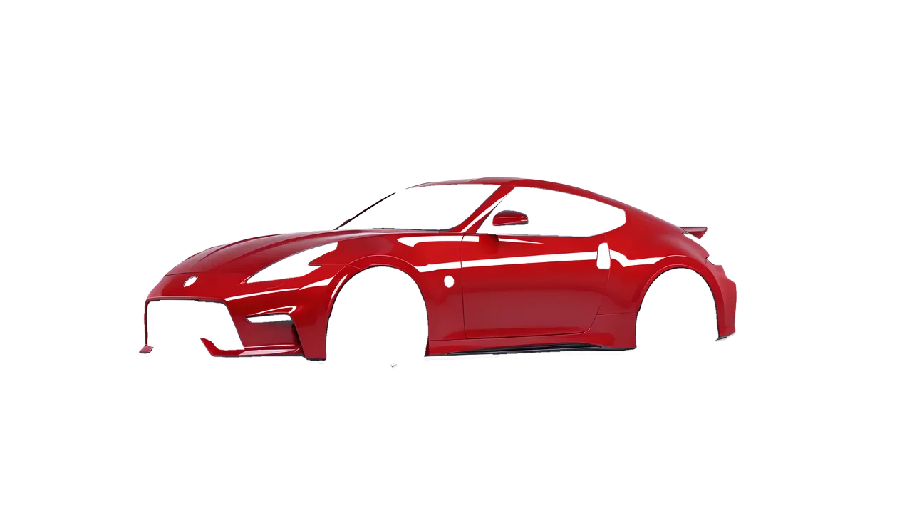 Nissan 370Z Nismo 2015 wrapped in Hot Rod Red (3M G13), front three-quarter view