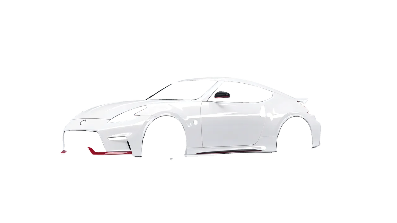 Nissan 370Z Nismo 2015 wrapped in Gloss White (3M G10), front three-quarter view