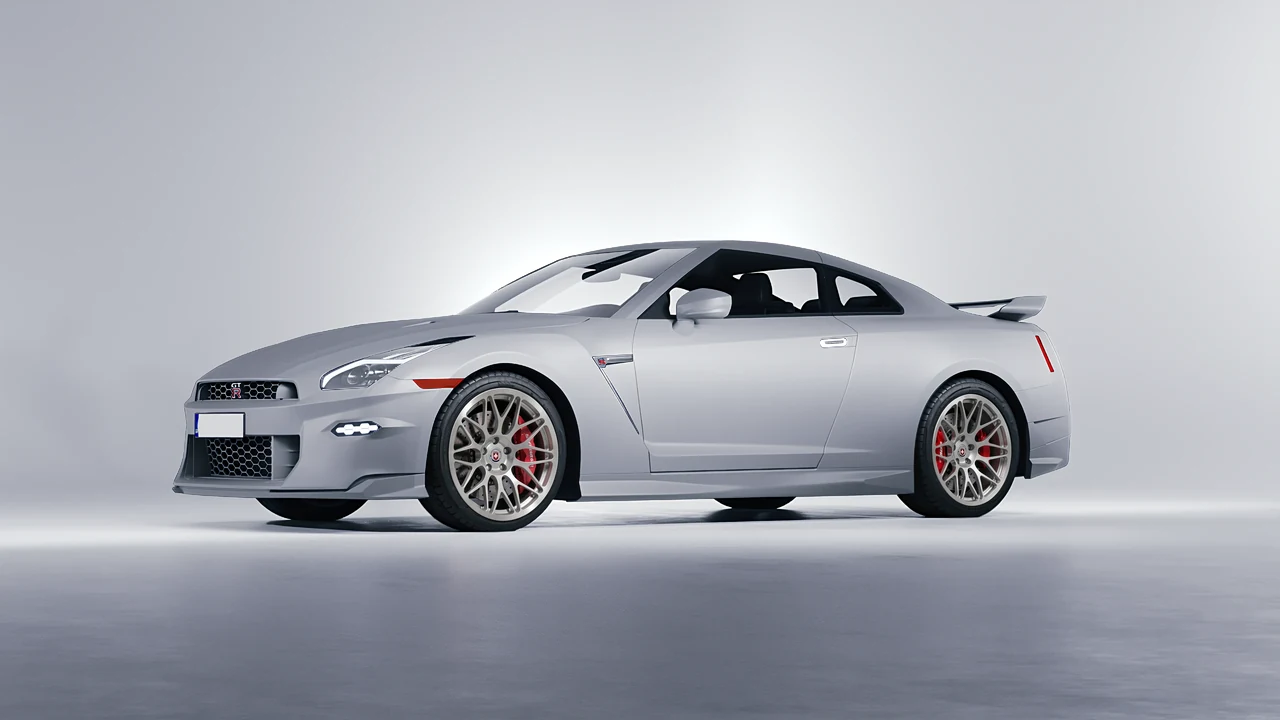 Nissan GT-R 2024 on HRE Performance Wheels 300M forged wheels, front three-quarter view
