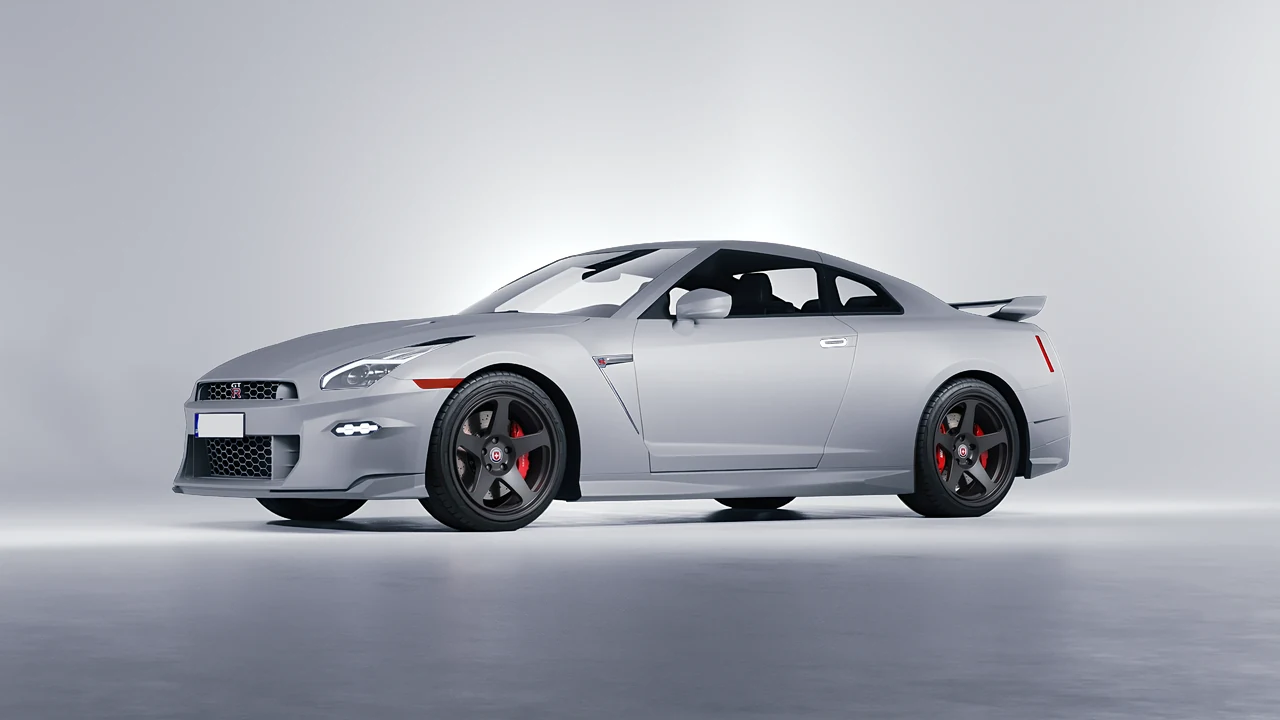 Nissan GT-R 2024 on HRE Performance Wheels 305-GT forged wheels, front three-quarter view
