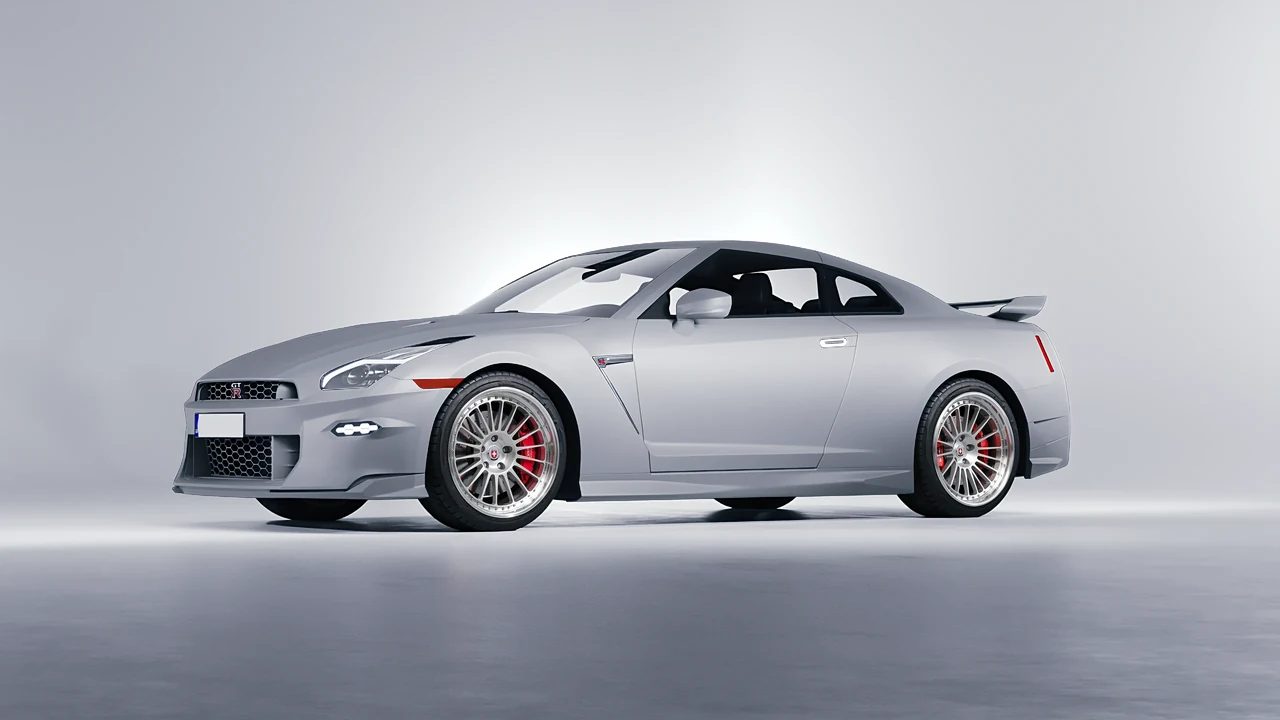 Nissan GT-R 2024 on HRE Performance Wheels 309 forged wheels, front three-quarter view