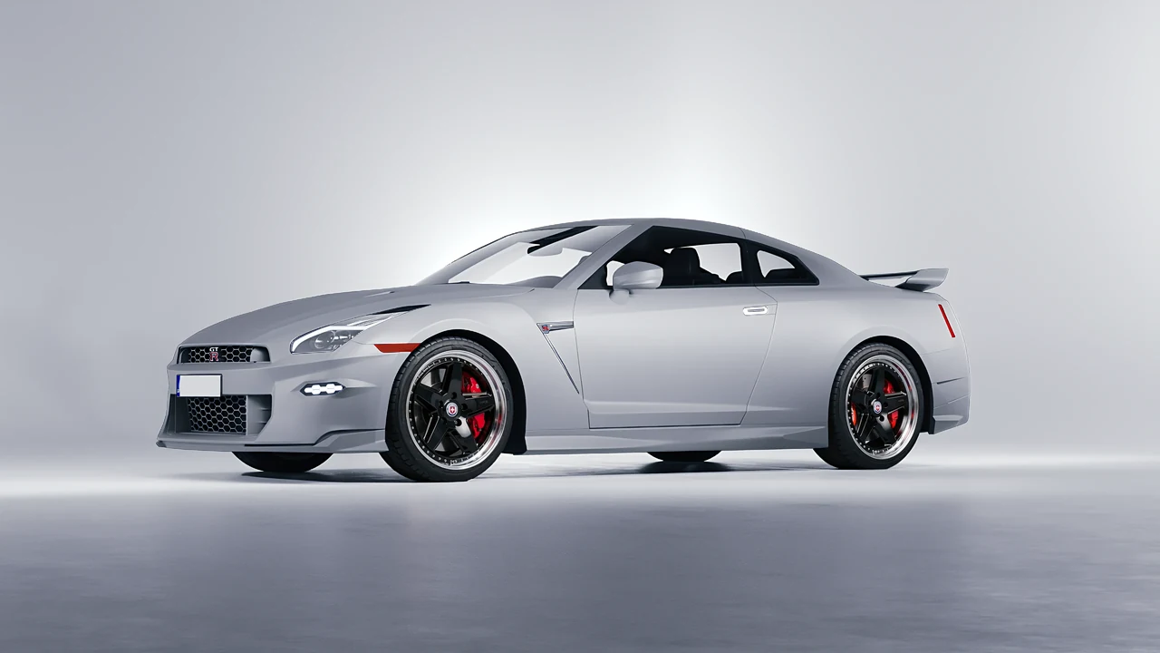 Nissan GT-R 2024 on HRE Performance Wheels 517 forged wheels, front three-quarter view