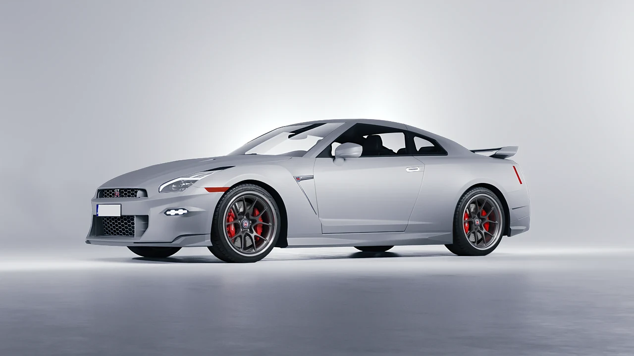 Nissan GT-R 2024 on HRE Performance Wheels 521 forged wheels, front three-quarter view