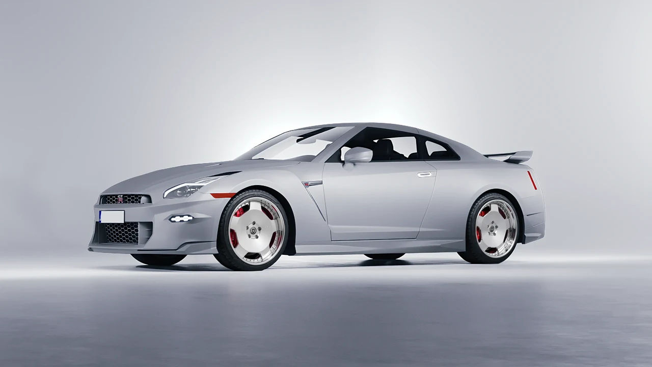 Nissan GT-R 2024 on HRE Performance Wheels 544C forged wheels, front three-quarter view