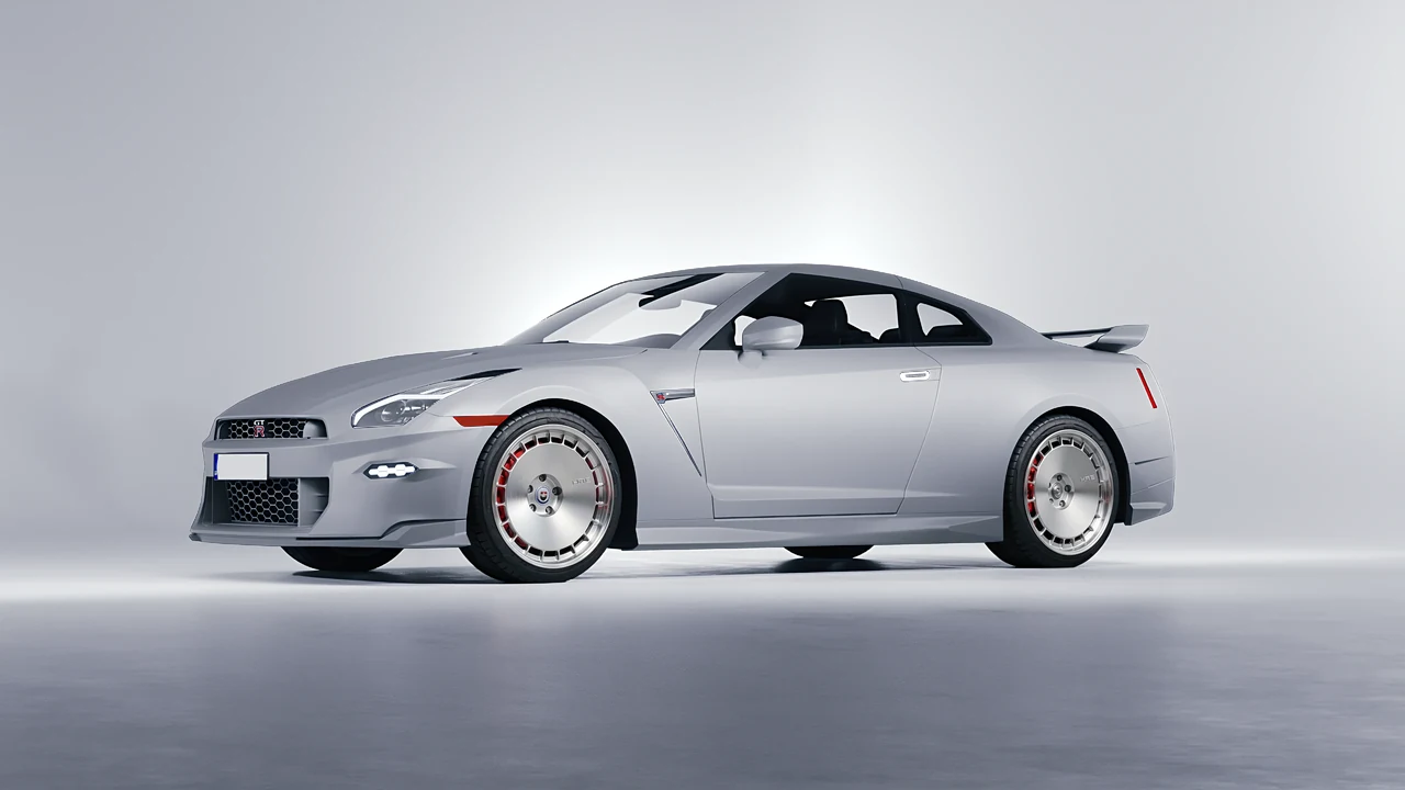 Nissan GT-R 2024 on HRE Performance Wheels 935 forged wheels, front three-quarter view