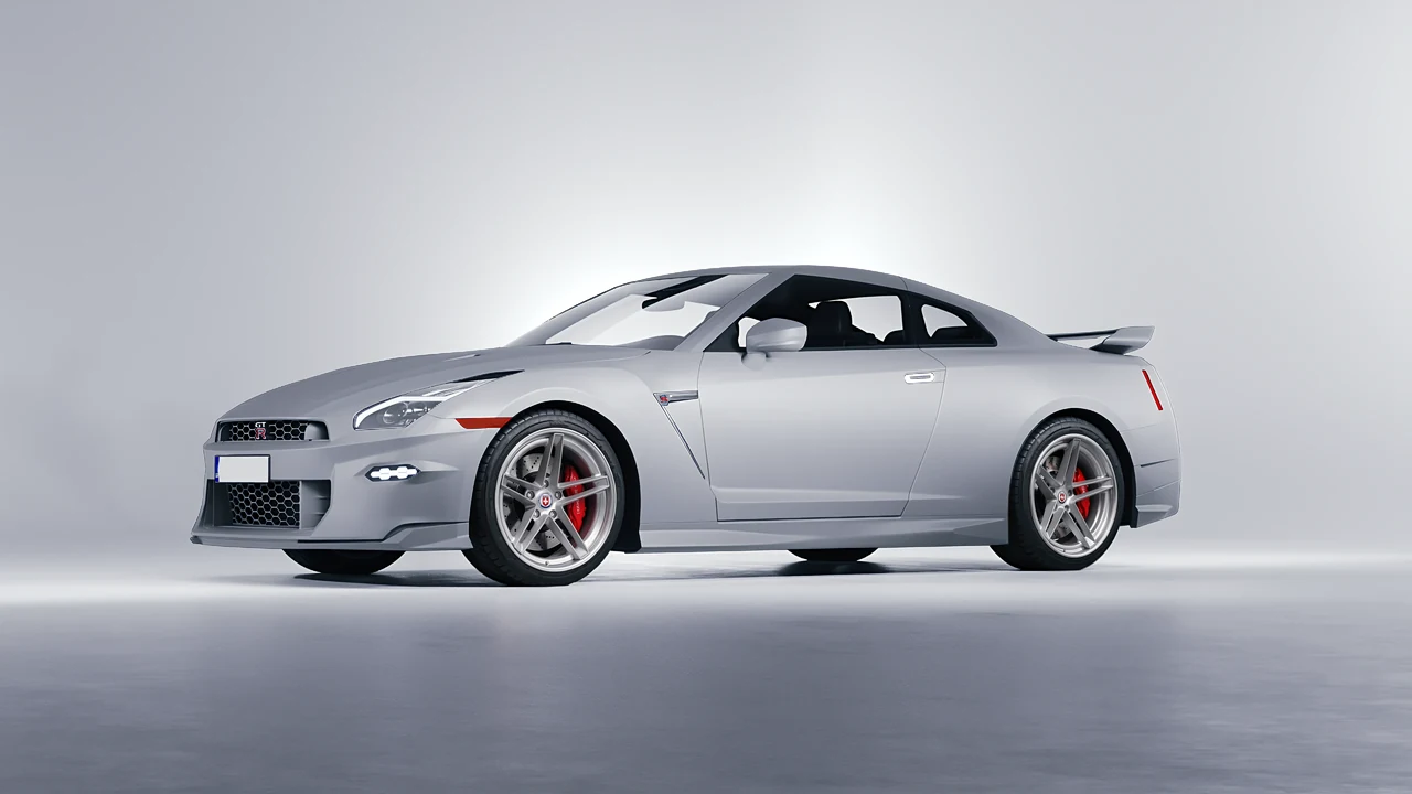 Nissan GT-R 2024 on HRE Performance Wheels G-Code forged wheels, front three-quarter view
