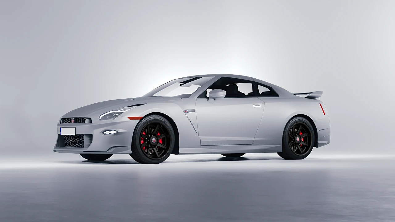 Nissan GT-R 2024 on HRE Performance Wheels HD188H forged wheels, front three-quarter view