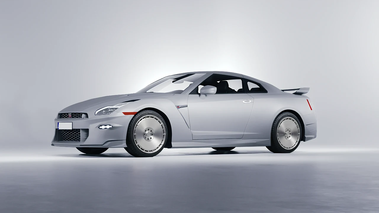 Nissan GT-R 2024 on RDB LA Zero forged wheels, front three-quarter view