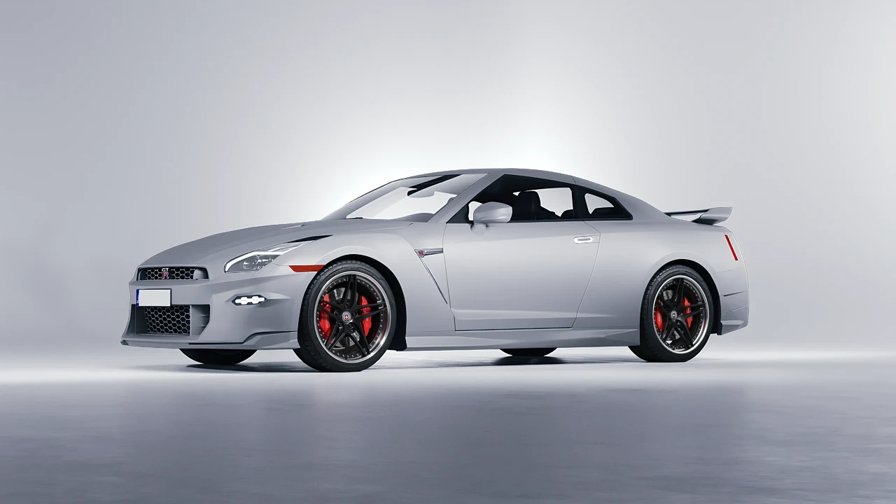 Nissan GT-R 2024 on HRE Performance Wheels S107 forged wheels, front three-quarter view