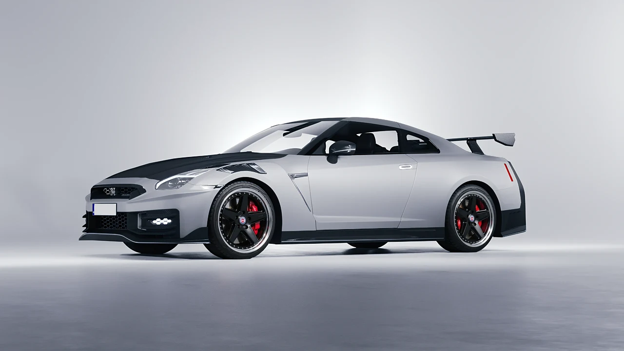 Nissan GT-R Nismo 2024 on HRE Performance Wheels 517 forged wheels, front three-quarter view