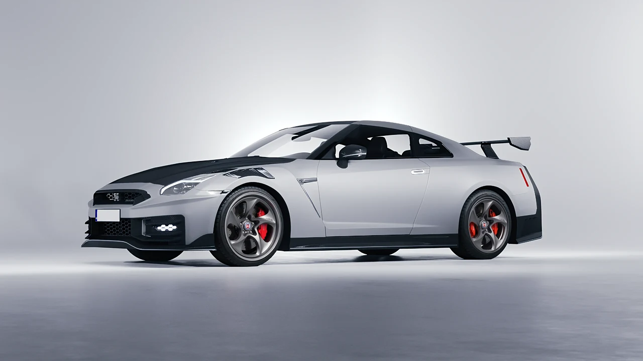 Nissan GT-R Nismo 2024 on HRE Performance Wheels 522 forged wheels, front three-quarter view
